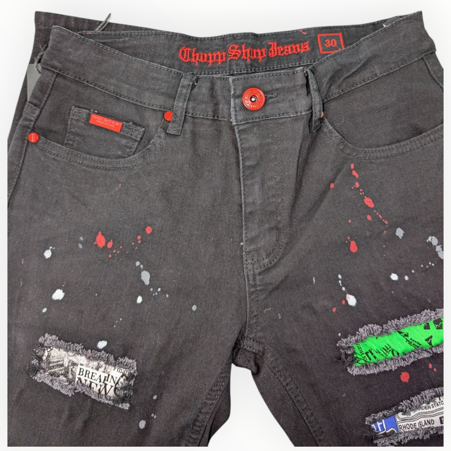 Chop Shop Tear Jeans-Blk