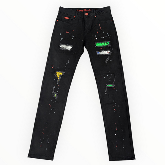 Chop Shop Tear Jeans-Blk